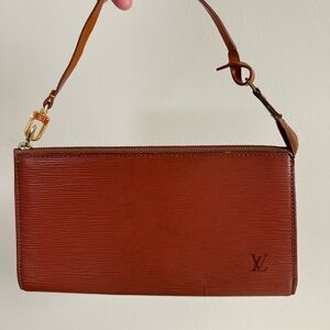 Louis Vuitton Cognac Leather Clutch